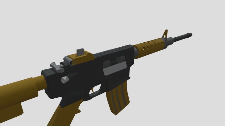 Low Poly M4A1 (Rigged) WIP 3D Model
