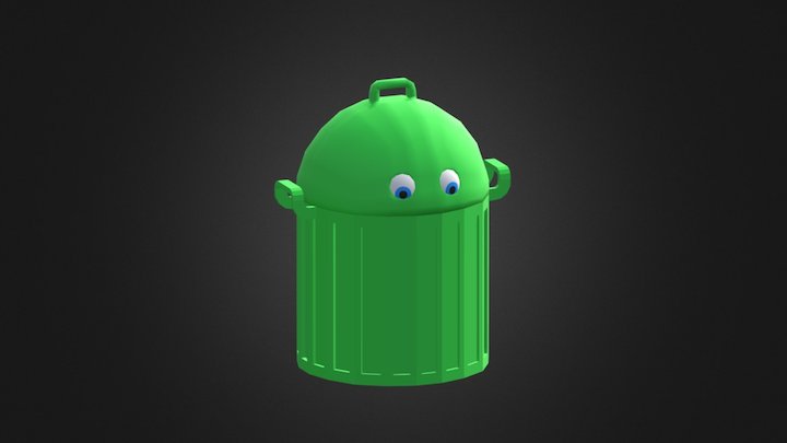 Living garbage can - Cartoon 3D Model
