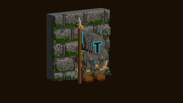 Voxel Knight 3D Model