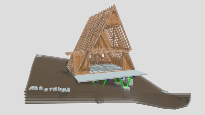 PT+DE A-FRAME 3D Model