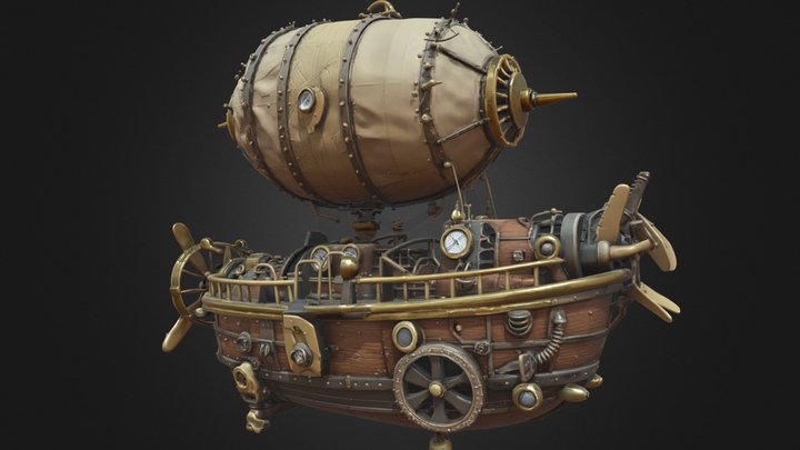 Steampunk Airship – Brass-Plated Vessel – Modelo 3D gratuito STL