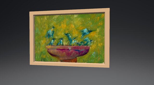 Birds in a pound - painting