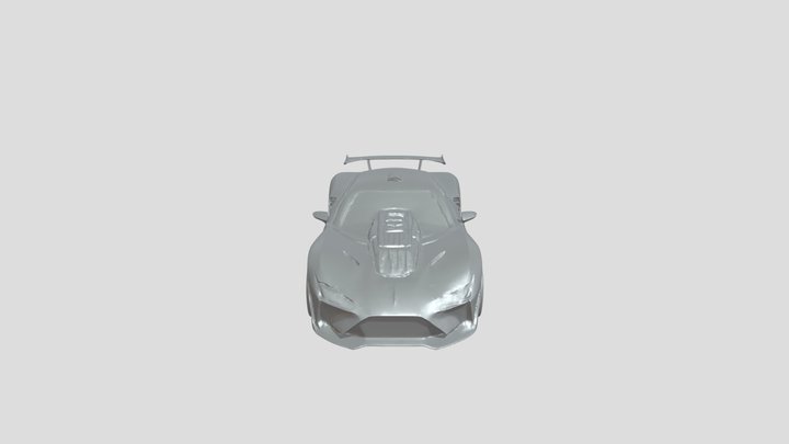sleek sports car with visible rear wheel glow 3D Model