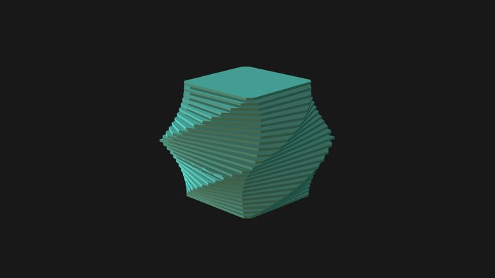 Twisted Platonic Cube 3D Model