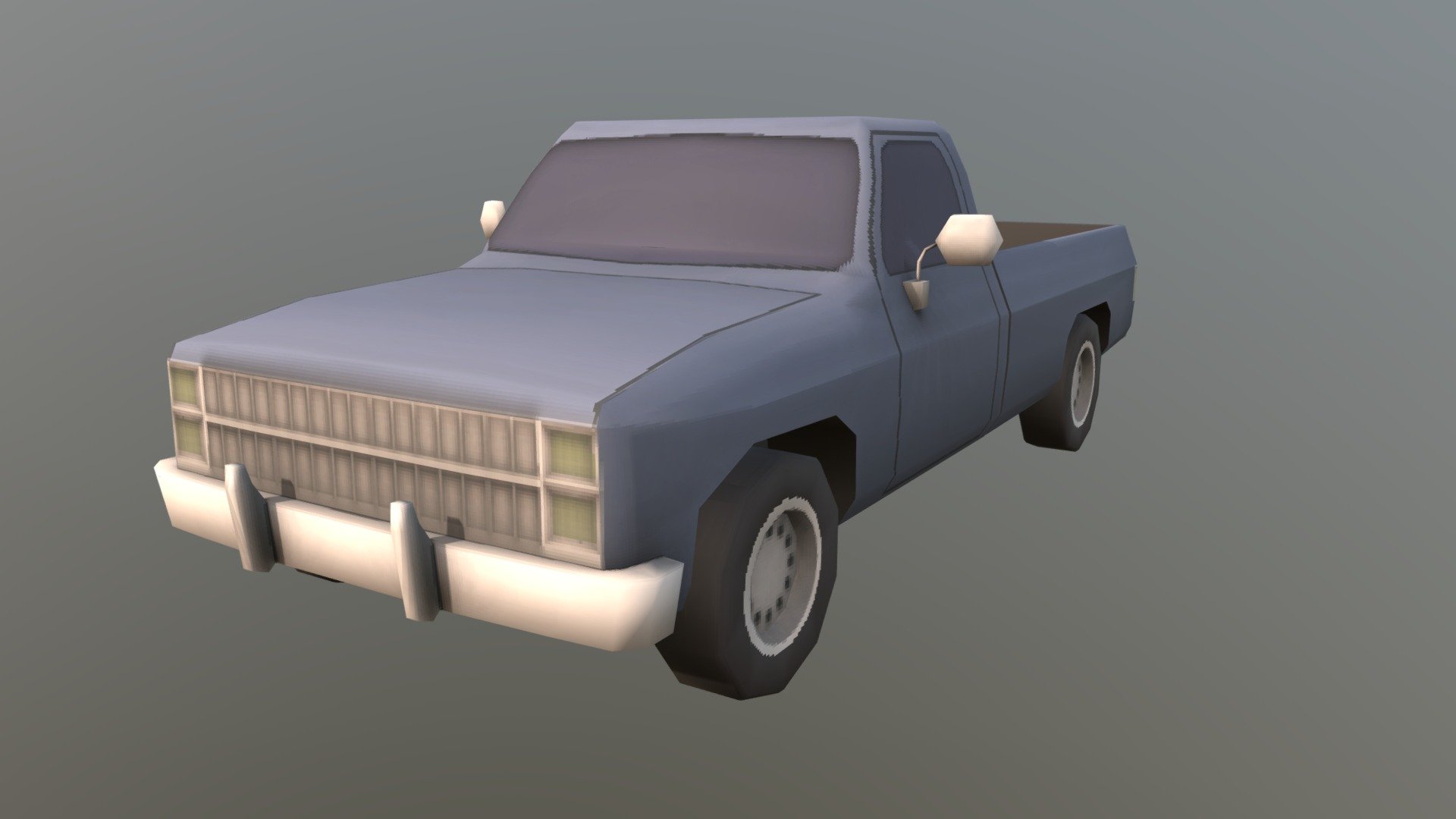 Low poly pickup truck