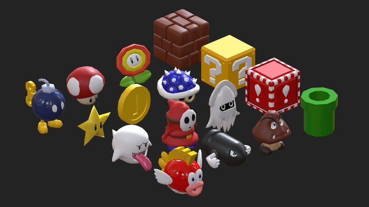 Super Mario Stuff 3D Model