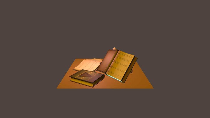 books and prop 3D Model