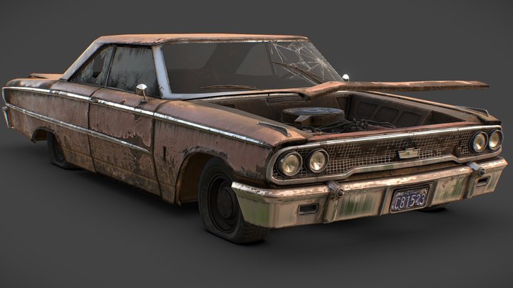 Wrecked 1960's Coupe 3D Model