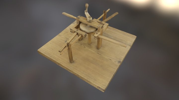 Christopher Polhem mechanical wooden modelTM2002 3D Model