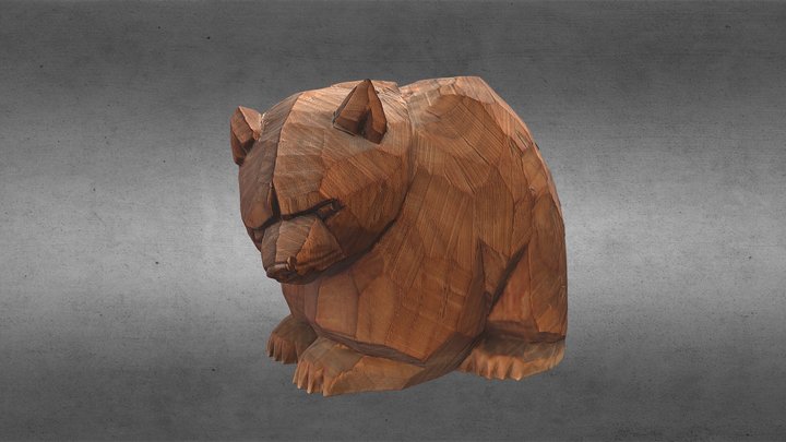 八雲の木彫り熊 Yakumo wood carving bear - 3D model by