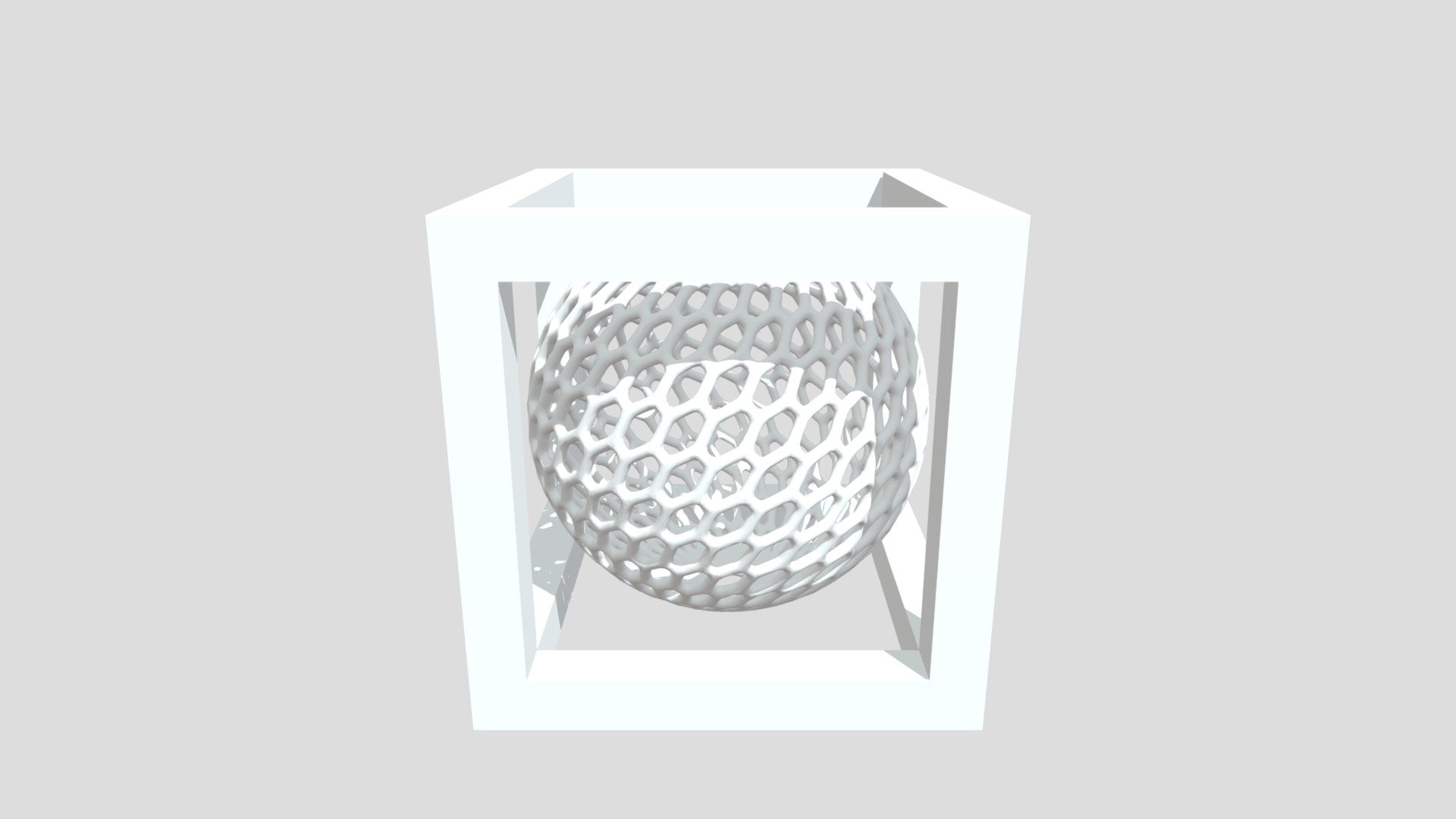 Voronoi sphere inside a hollow cube.