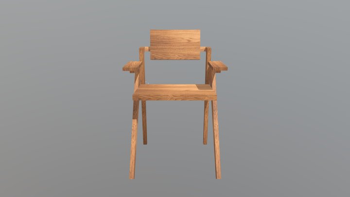 dutch wood chair arms 3D Model