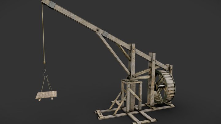 Medieval Crane 3D Model