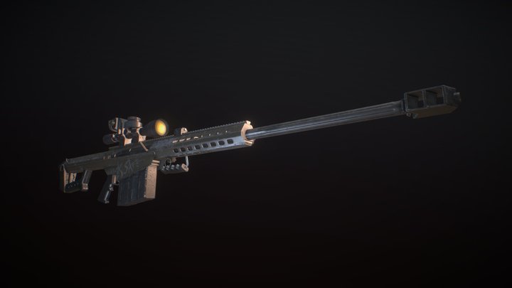Barrett M82A1 Antimateriel Rifle 3D Model