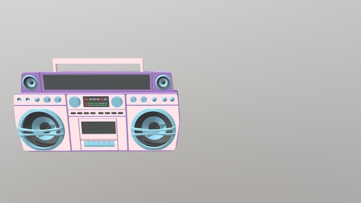 Boombox CourseWork Draft With Color 3D Model