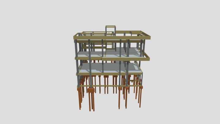 Projeto Estrutural de Residência G-D 3D Model