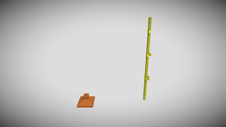 PILAR EM PRÉ-FABRICADO DE CONCRETO 3D Model