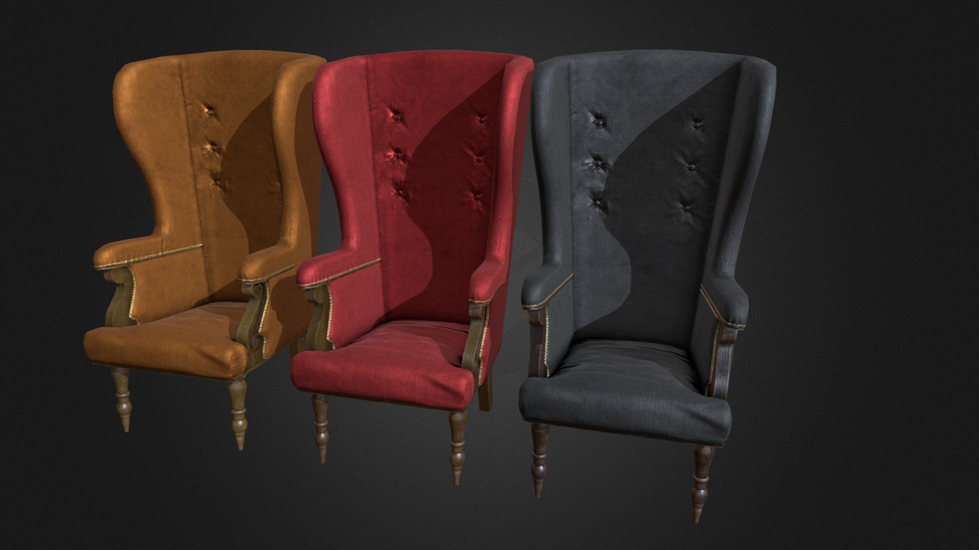 3D model Armchair - This is a 3D model of the Armchair. The 3D model is about a group of chairs.