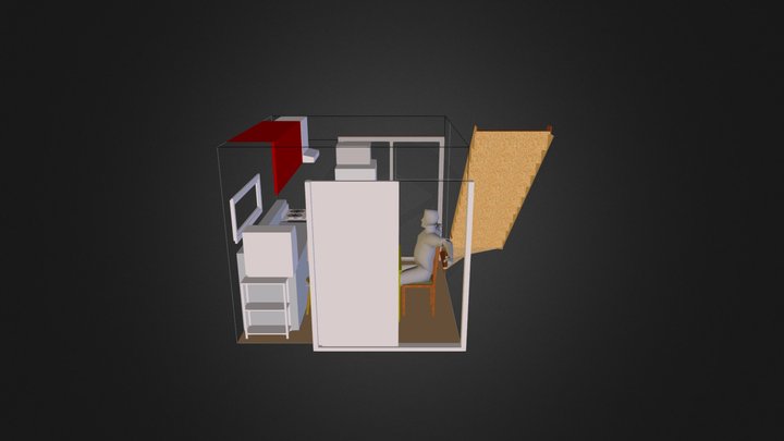 間取り図３D 壁削除 冷蔵庫移動 3D Model