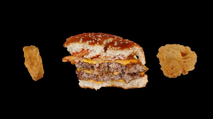 Double Quarter Pounder and Nuggets – Modello 3D gratuito STL
