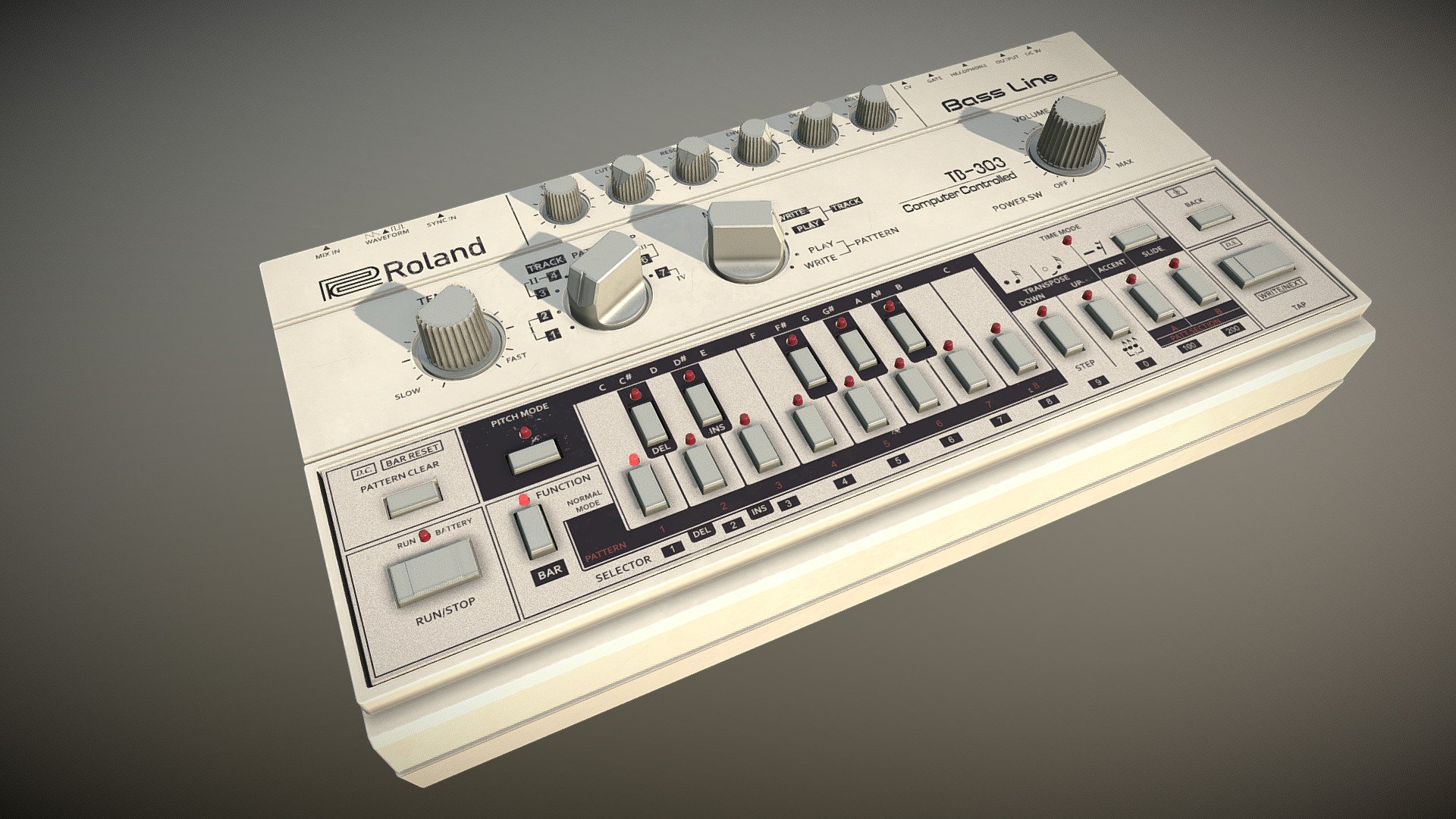 Roland TB 303 - 3D model by IrisProcess (@IrisProcess) [8b38bc8]