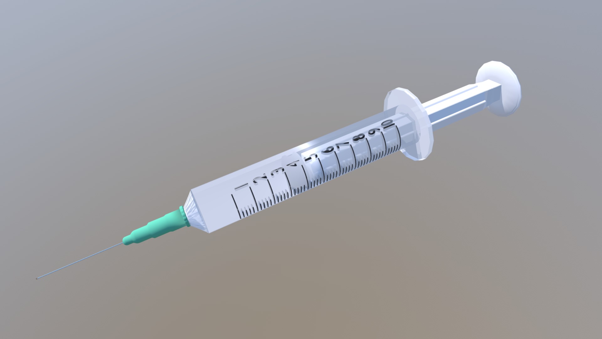 3D model Syringe - This is a 3D model of the Syringe. The 3D model is about a light bulb with a blue light.
