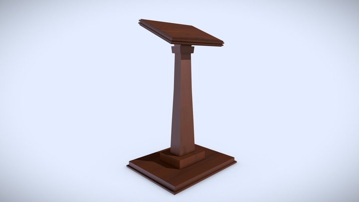 Thin Pulpit (lectern) 3D Model