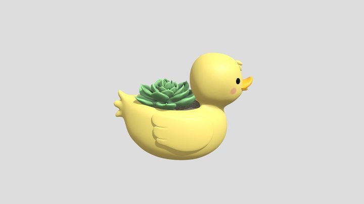 Cute and Whimsical Duck Figurine Planter 3D Model