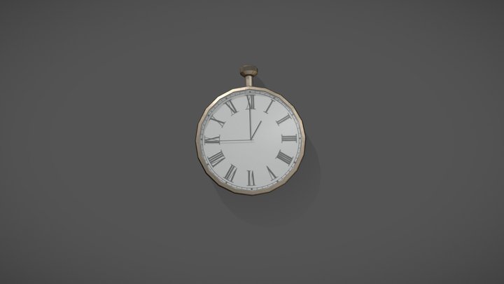 Worn Pocket Watch 3D Model