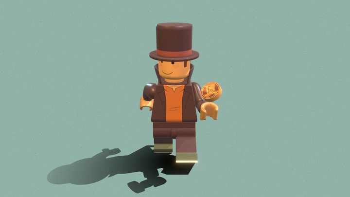 Professor Layton Minifig 3D Model