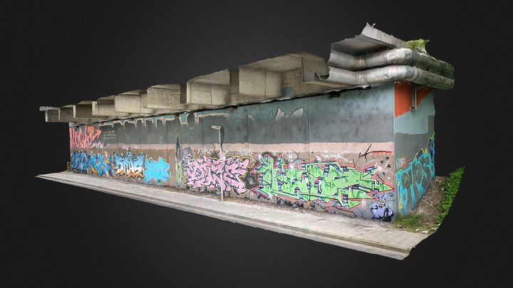 Graffiti under bridge in Braunschweig 3D Model