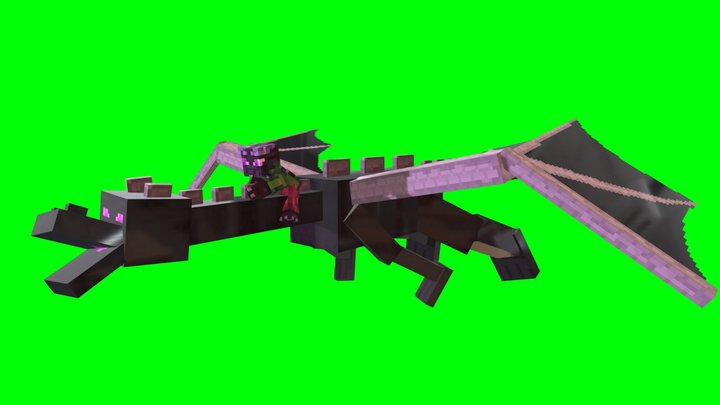 Ender Dragon  Sparkle rinding and ender dragon 3D Model