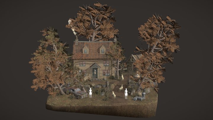 Grandma's House - Diorama and house blockout 3D Model
