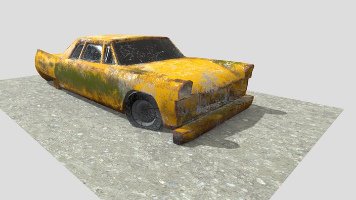 3D Model And Textured Of Old Rusty Car 3D Model