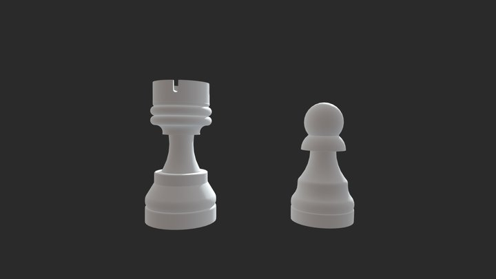 Pawn & Rook 3D Model