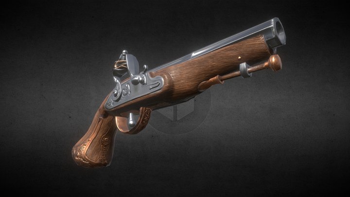 Tiger Samurai's Flintlock Pistol 3D Model
