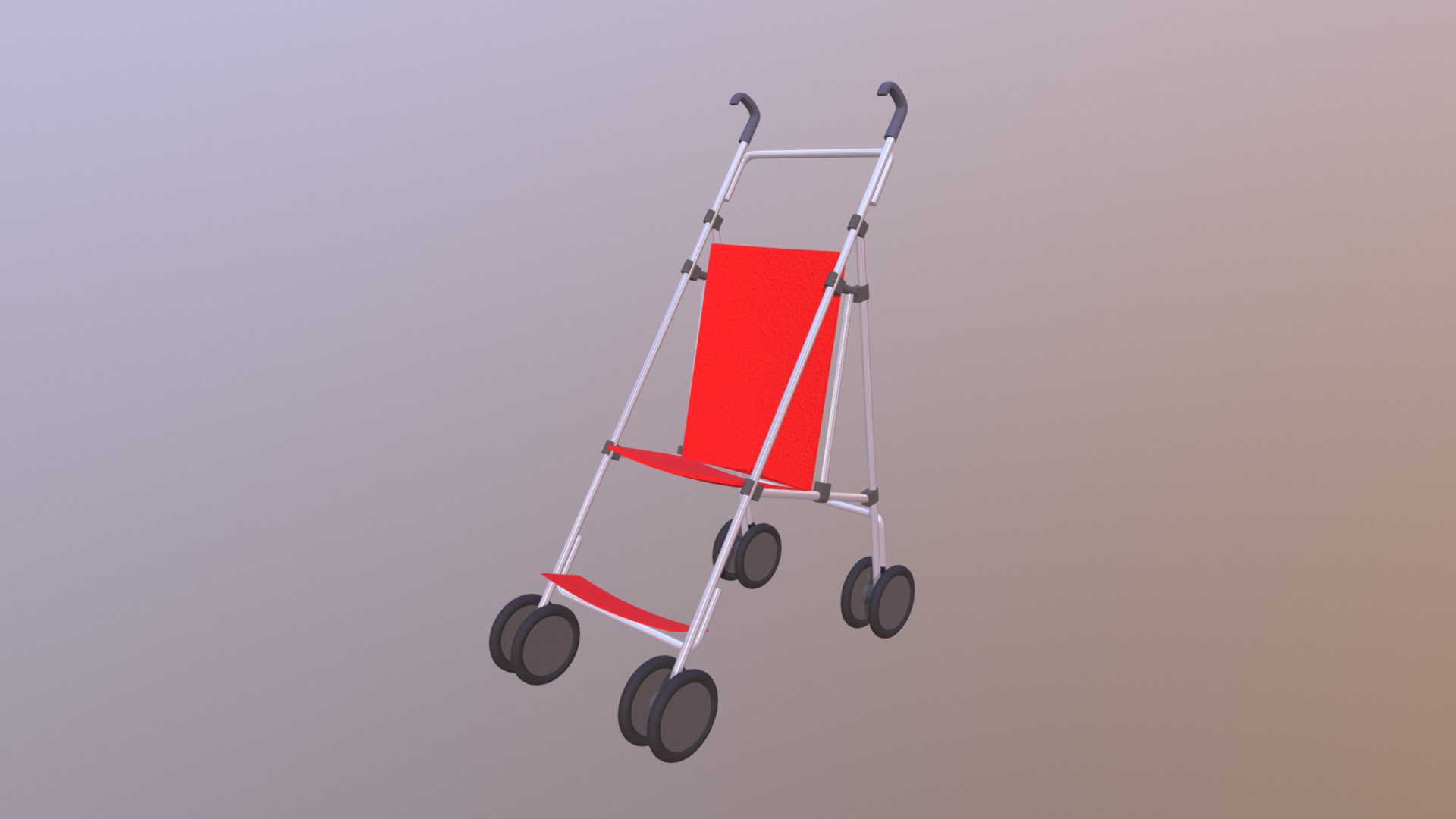 3D model Stroller1 - This is a 3D model of the Stroller1. The 3D model is about a white and red satellite dish.