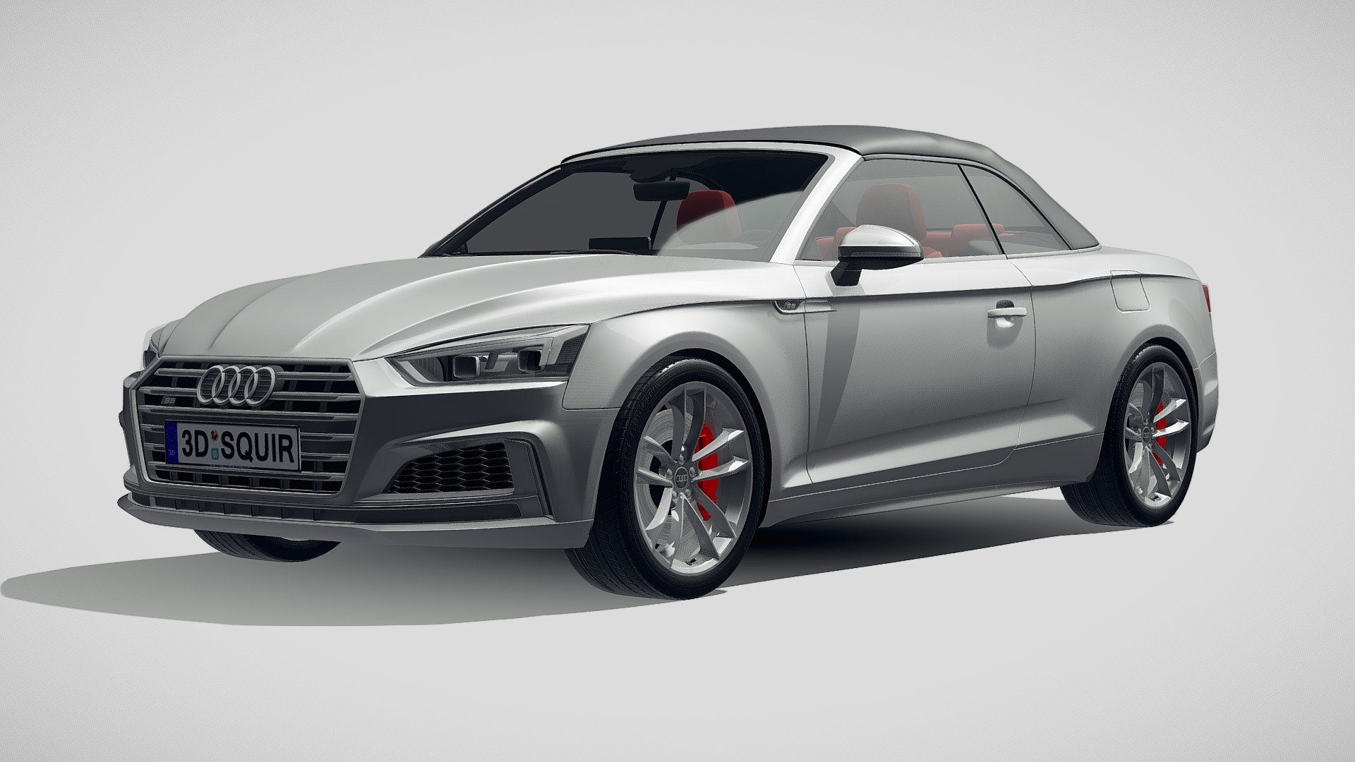 3D model Audi s5 Cabriolet 2019 - This is a 3D model of the Audi s5 Cabriolet 2019. The 3D model is about a silver sports car.