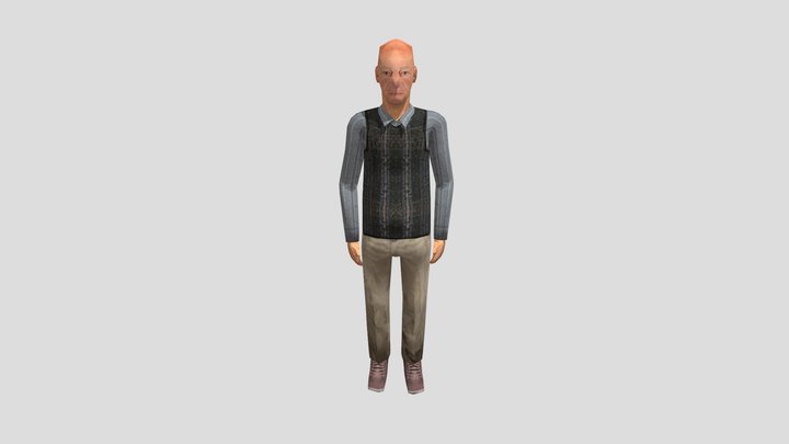 PS1 Old man 3D Model