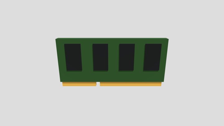Low-Poly Simple 4GB RAM 3D Model 3D Model