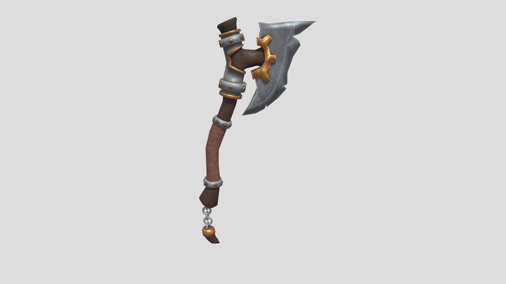One-Handed Stylized Axe 3D Model