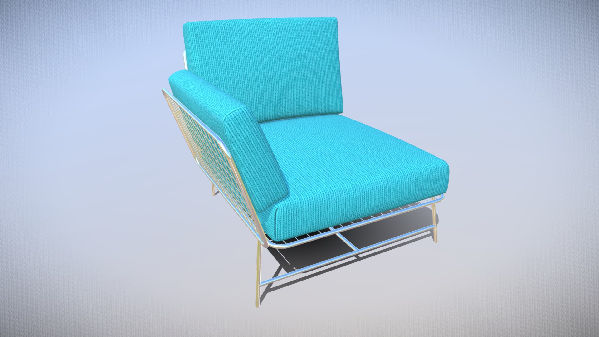 3D model Chair IKEA Low-poly - This is a 3D model of the Chair IKEA Low-poly. The 3D model is about a blue chair with a cushion.