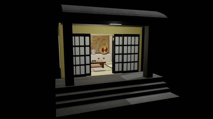 Japanese Tatami Room Set 3D Model