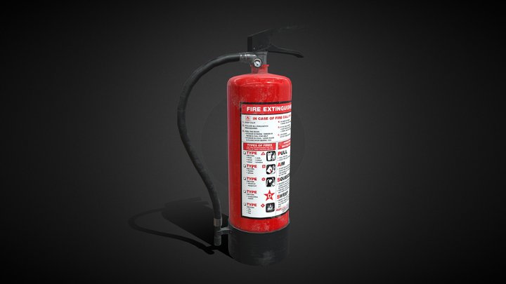 Realistic Fire Extinguisher 3D Model