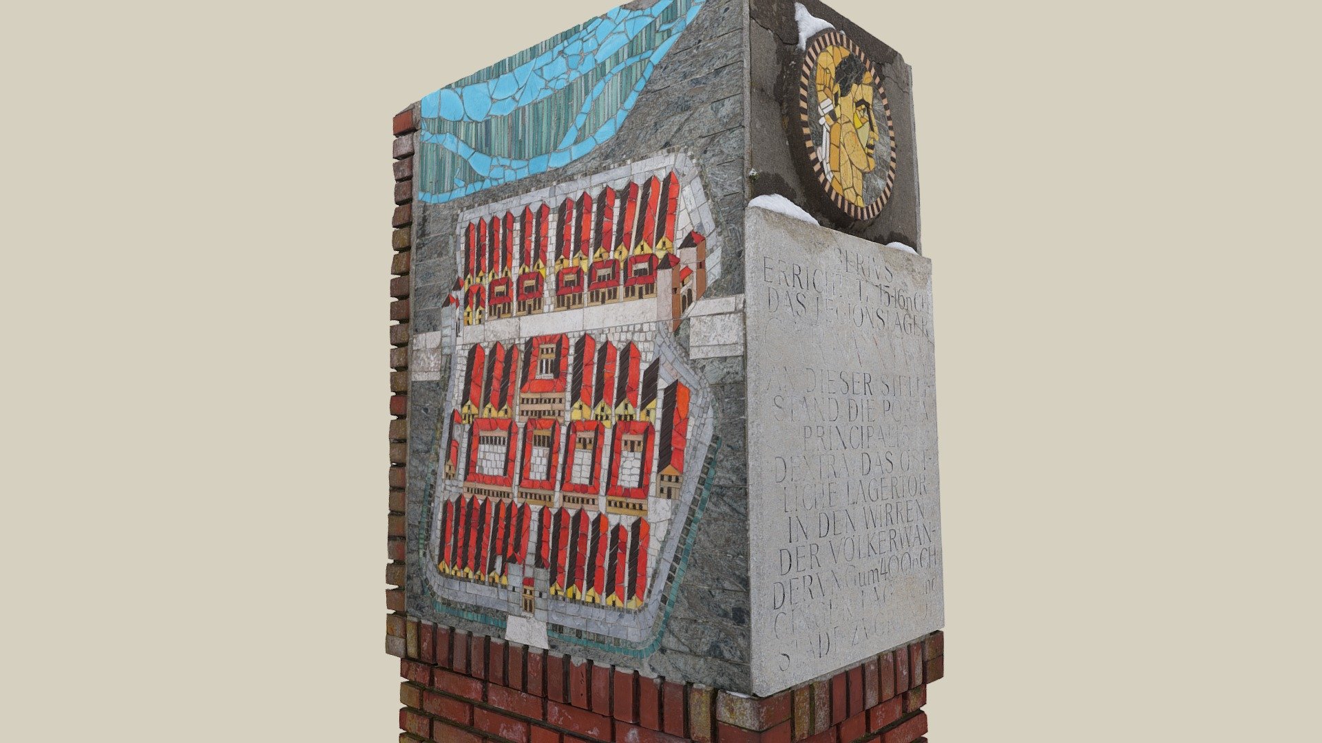 Gedenkstein Legionslager — Sketchfab embed 3D viewer