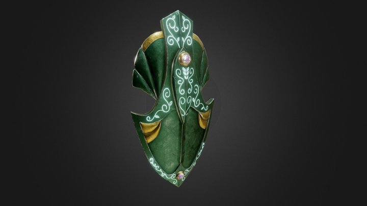 Fantasy Elvish Shield 3D Model