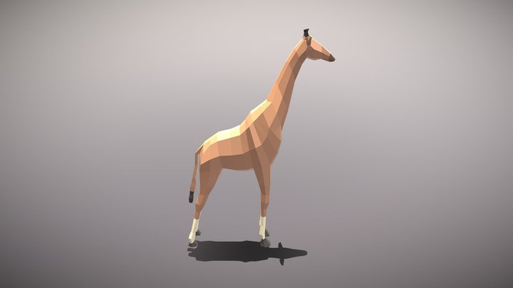 Adorable Low-Poly Giraffe: A 3D Delight 3D Model