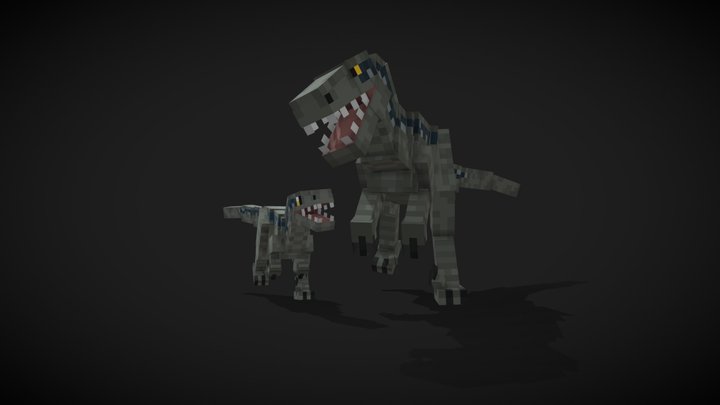 Velociraptor Dominion (Blue & baby Beta) 3D Model