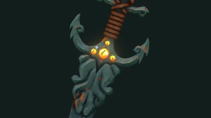 Anchor Sword, Lowpoly 3D Model