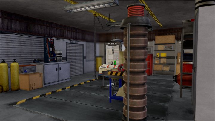 Ice_Scream_8_PHASE 2_K+L  邪恶冰淇淋8厨房和实验室模型 3D Model